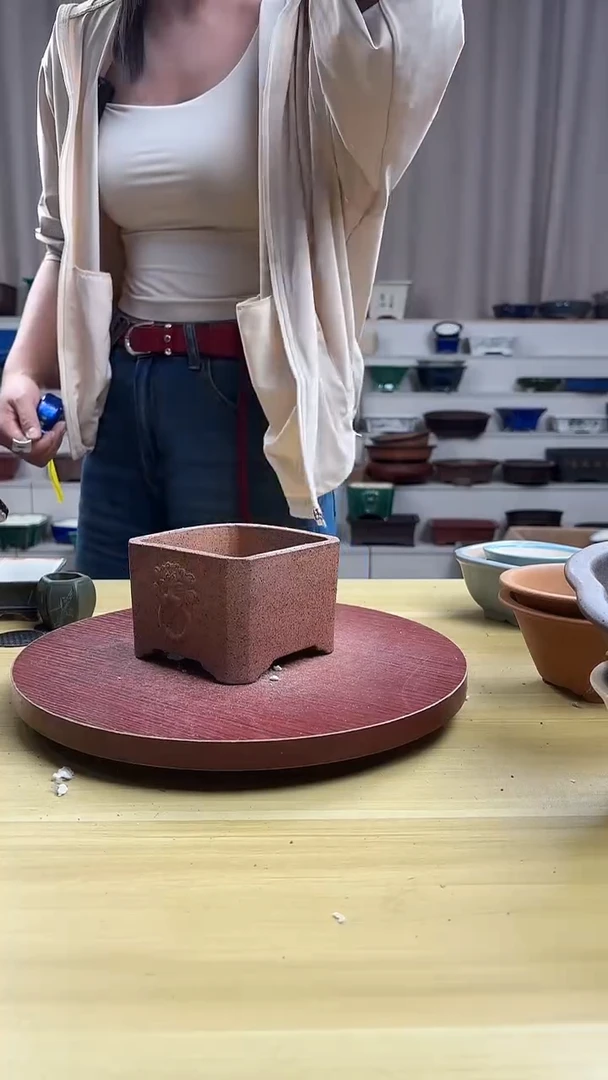 紫砂花盆浅草紫砂花盆微瑕