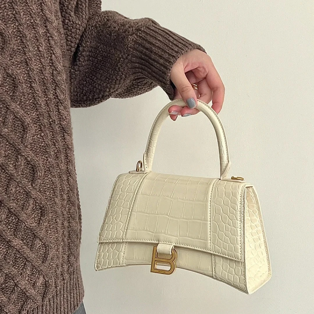 99新 Balenciaga/巴黎世家 巴黎世家 沙漏S鳄压米色/99新/优选