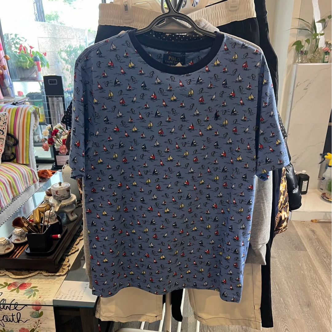 Ralph Lauren/拉夫劳伦夏季深蓝色大童/女款短袖T恤