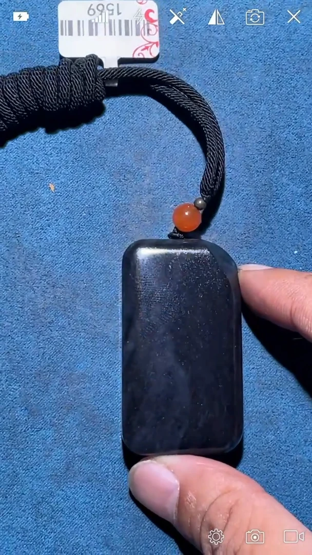 未镶嵌和田玉把件BH1569   青花无事牌