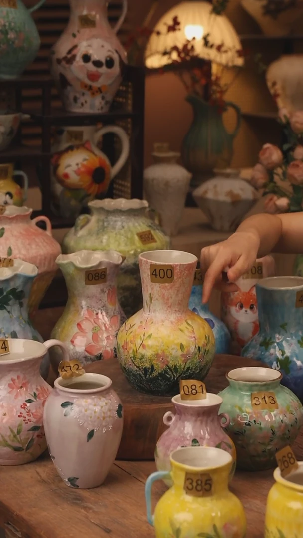 陶瓷景德镇设计师手作花器摆件侘寂风400