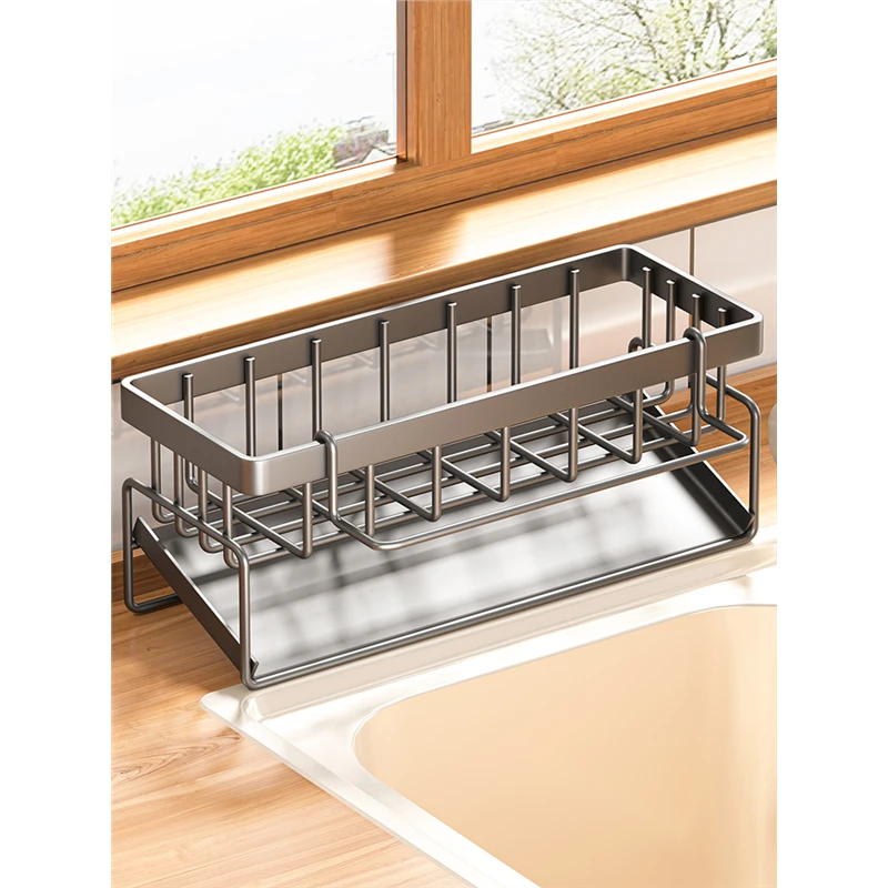厨房置物架水槽抹布沥水架免打孔家用调料架子龙头水槽神器收纳架