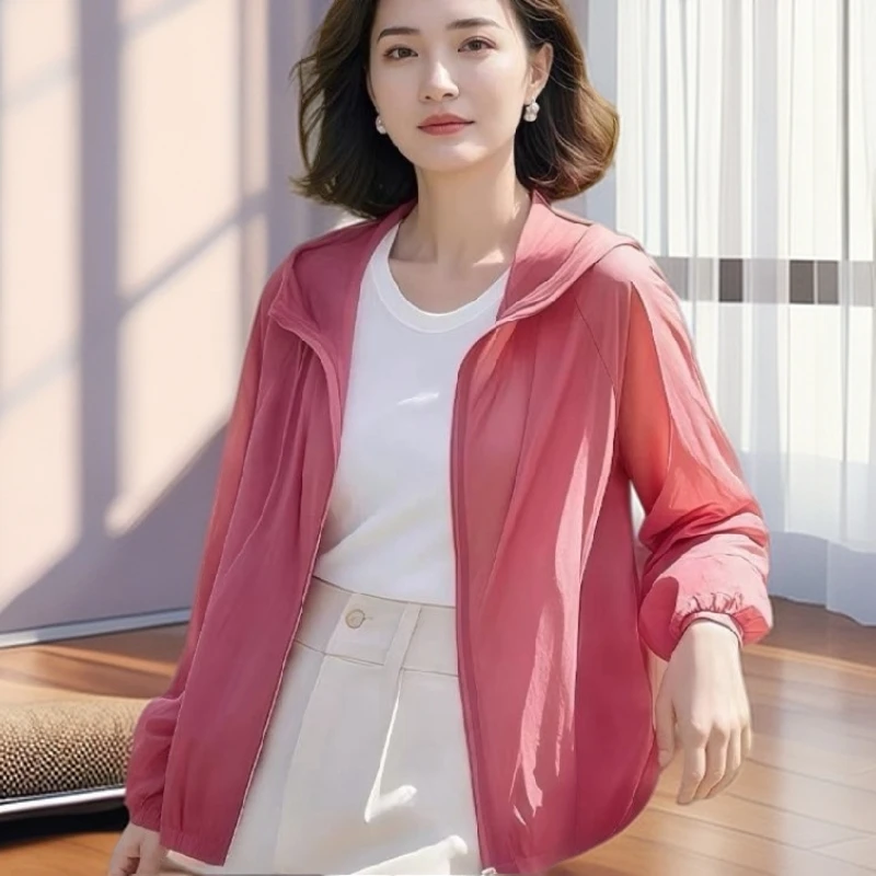 【雅岚女装】时尚洋气显瘦薄款连帽衣夏季新款气质上衣外穿轻薄休闲