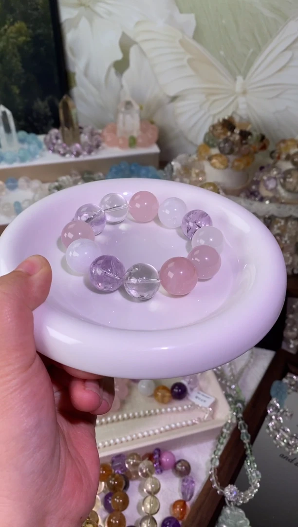 未镶嵌手串水晶粉水紫水设计款02