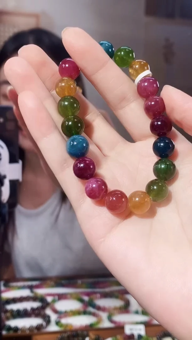 未镶嵌手链碧玺单圈颜色微差