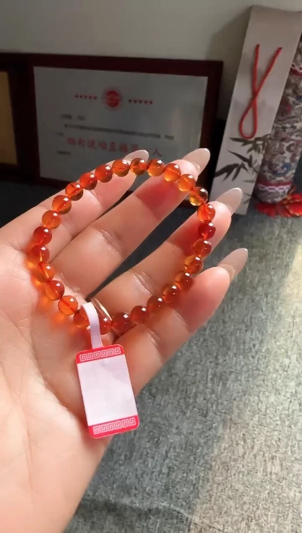 手链琥珀未镶嵌#46缅甸琥珀血珀手串6mm