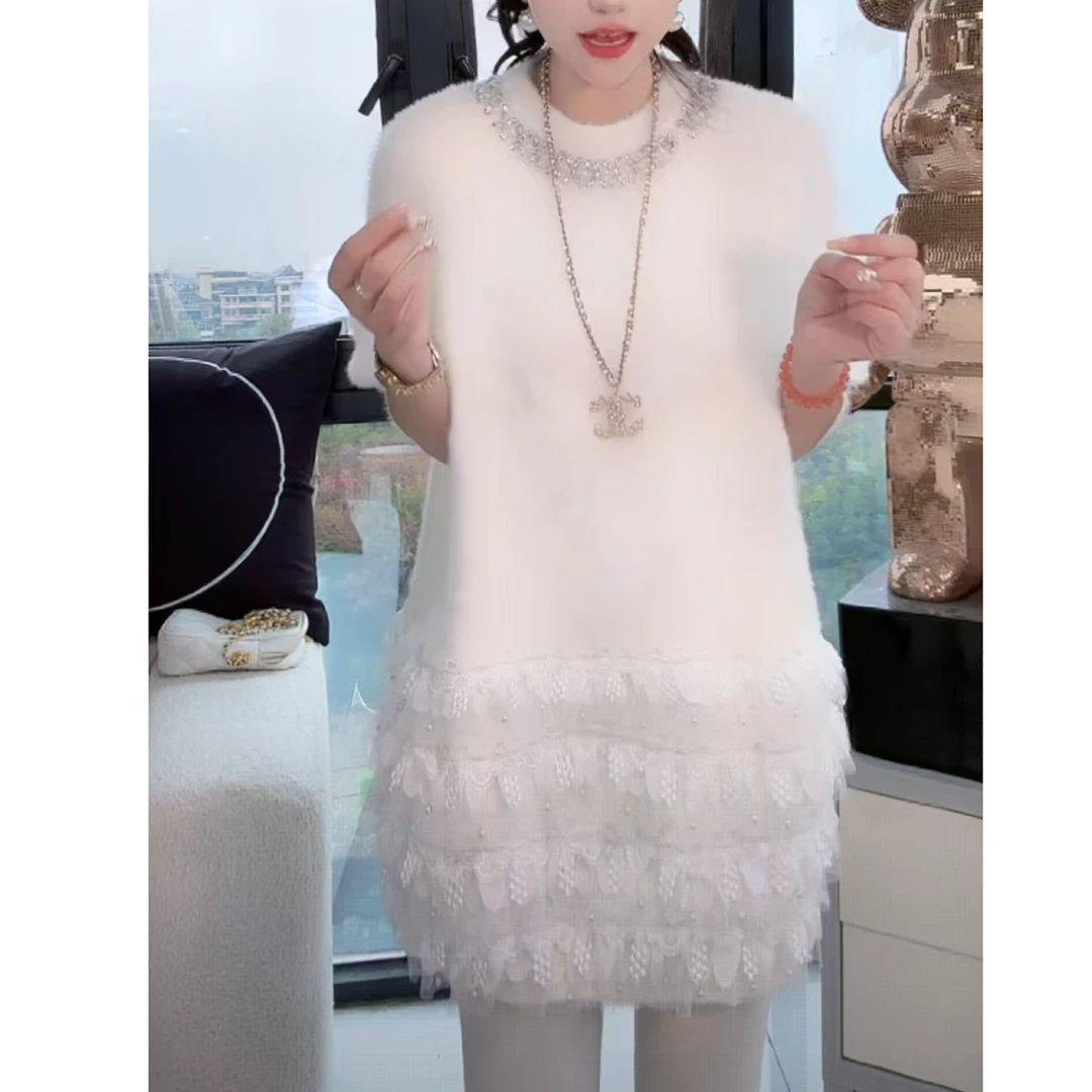 【薇恩COCO】时尚女装长袖毛衣针织衫镶钻套头洋气冬季新上衣S6169