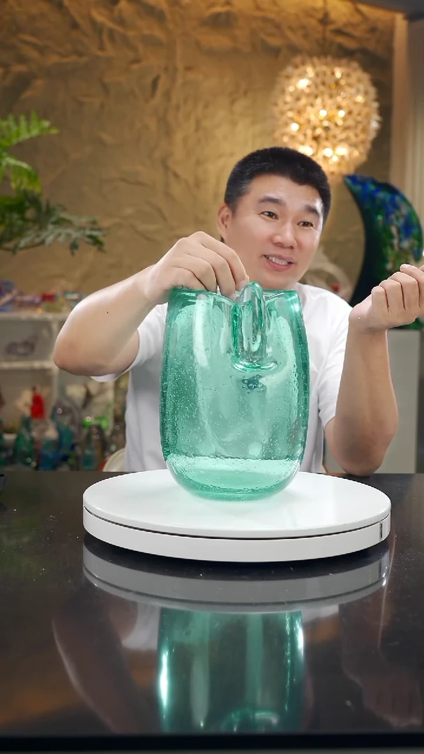 摆件瘦***腰福利湖水绿花瓶