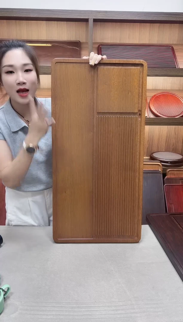 80*40*4花梨木实木茶盘半壁江山微瑕