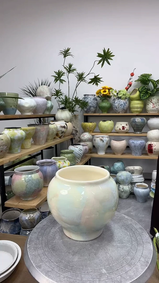 9.7陶瓷花盆直播链接高.      口