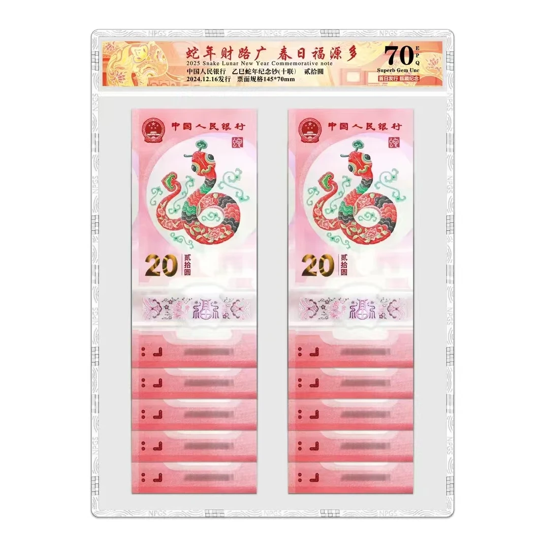 2025年 蛇年纪念钞 十连-评级