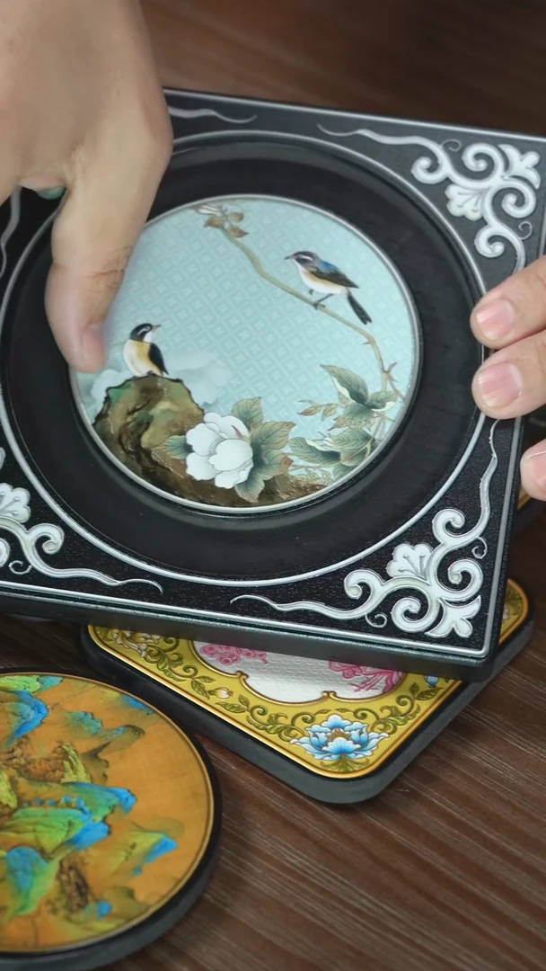 壹藏贰宝青色花鸟壶承