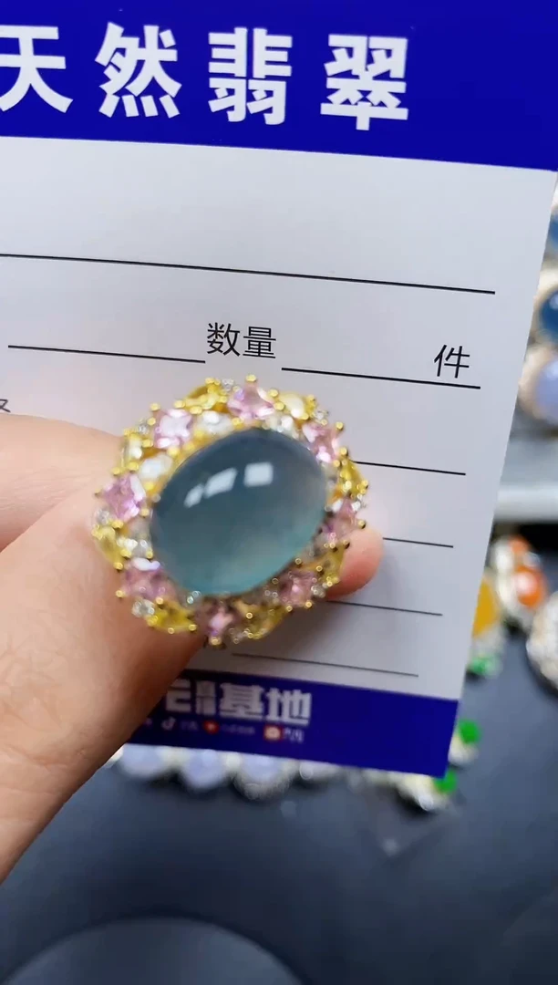 银S925镶嵌戒指翡翠88