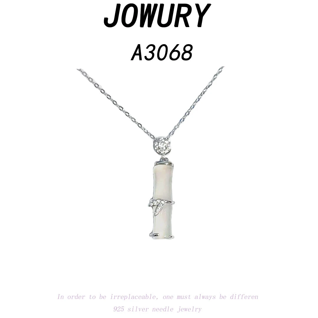 Jowury 坠链均足银莫桑石 A3068乔薇瑞【节节高升】百搭 气质 轻奢