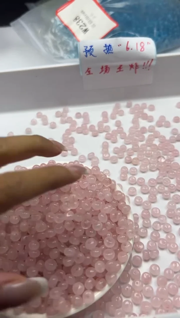 未镶嵌颈饰水晶w1602粉水晶算盘6*4mm*50颗