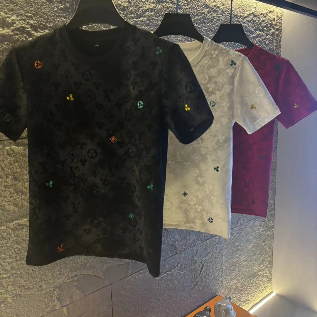 （初壹专享）2025春夏新款男士T桖短袖轻奢百搭重工高级感时尚2518