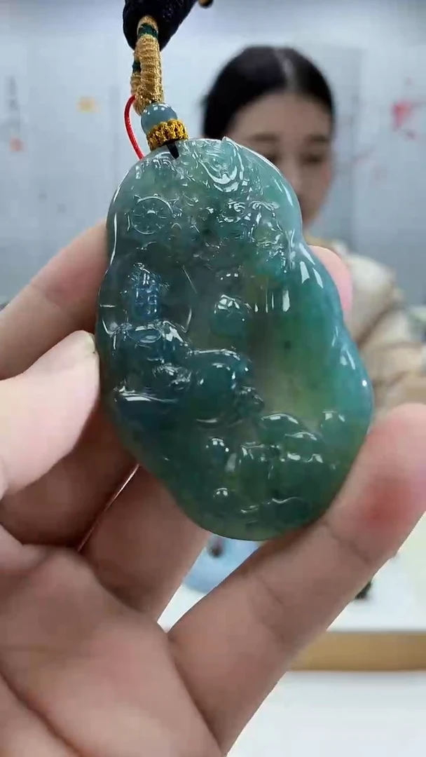 未镶嵌定制翡翠4812bb-毛货挂件90