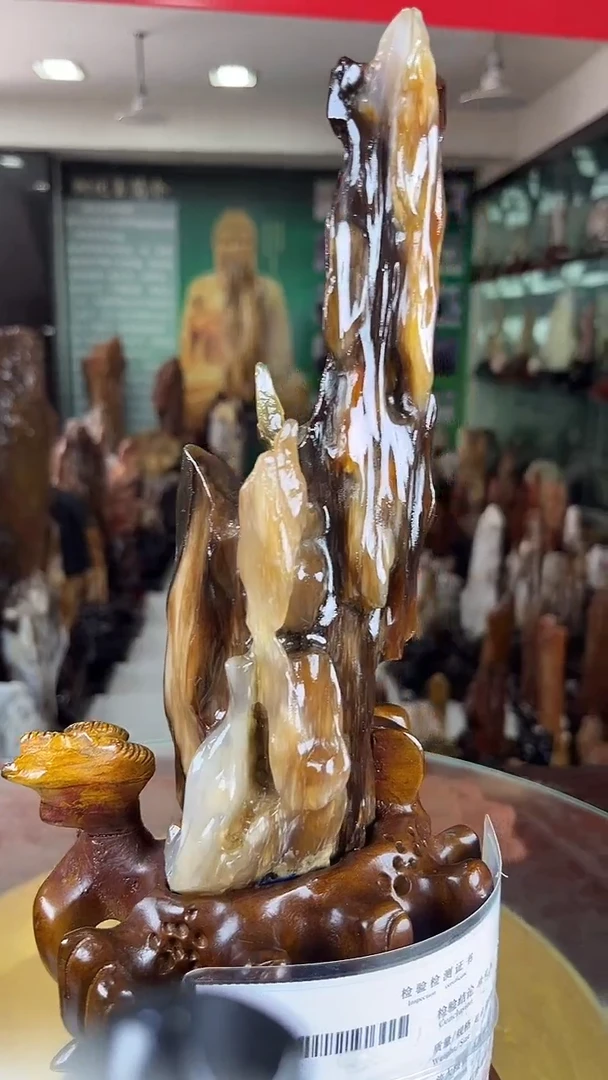 未镶嵌珠宝奇石硅化玉缅甸天然树化玉摆件