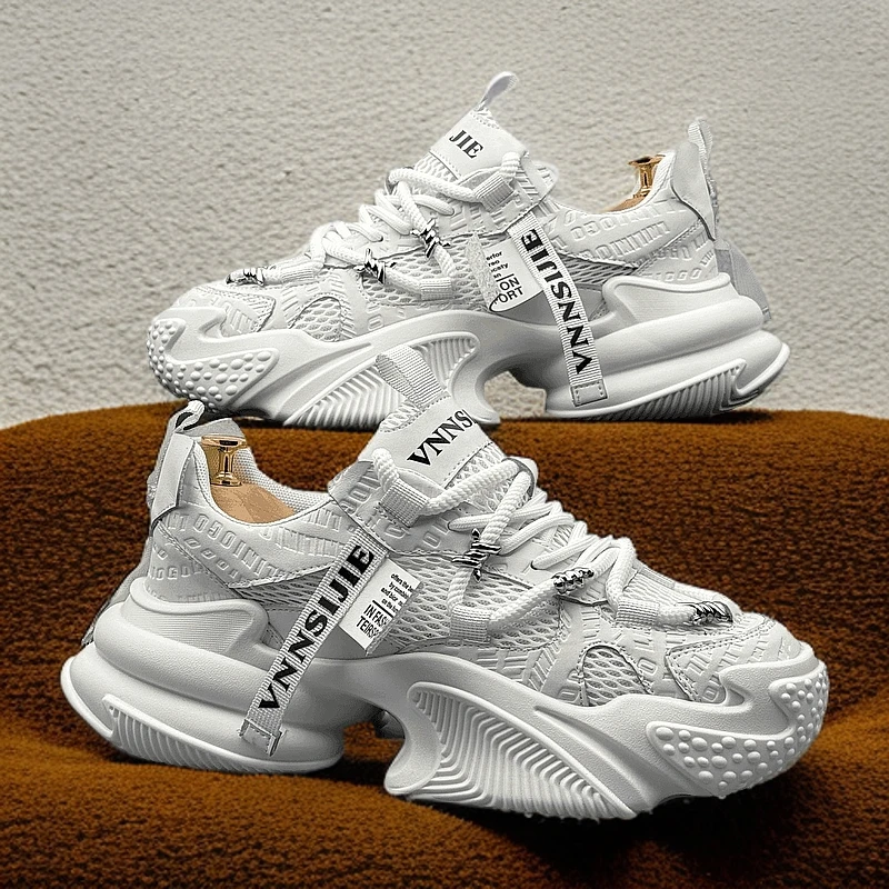 2025运动休闲老爹鞋夏季韩版网面跑步运动鞋透气百搭潮流男士鞋子