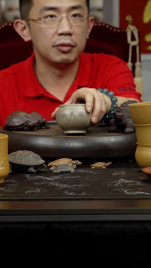 茶杯紫砂刻绘厚德载物 缸杯