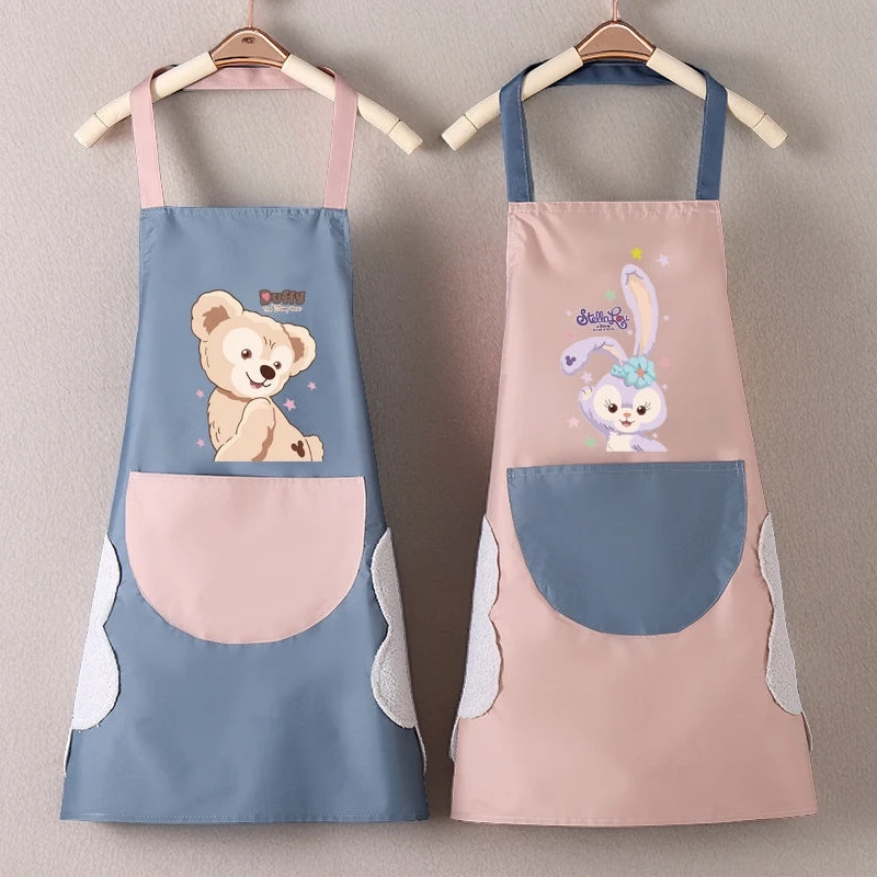 家用可擦手围裙厨房防水防油大人男女时尚做饭罩衣日系围腰可爱