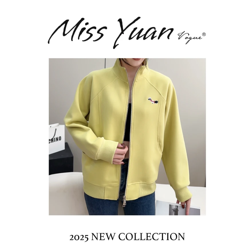 春季舒适女立领外套长袖运动时尚小狗百搭女士季简约款C2503