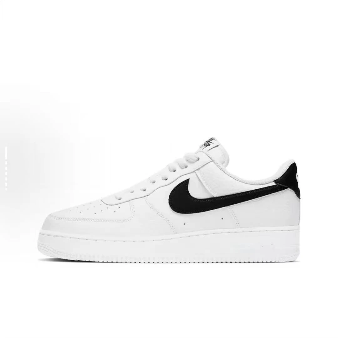 Air Force 1 皮革 百搭舒适 耐磨 低帮 板鞋 男女同款 黑白