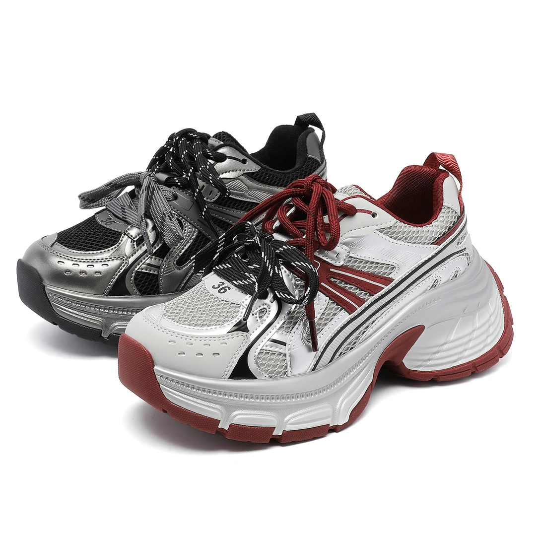 轮胎老爹2024秋季新款轻便女爆款超火网面运动鞋I66