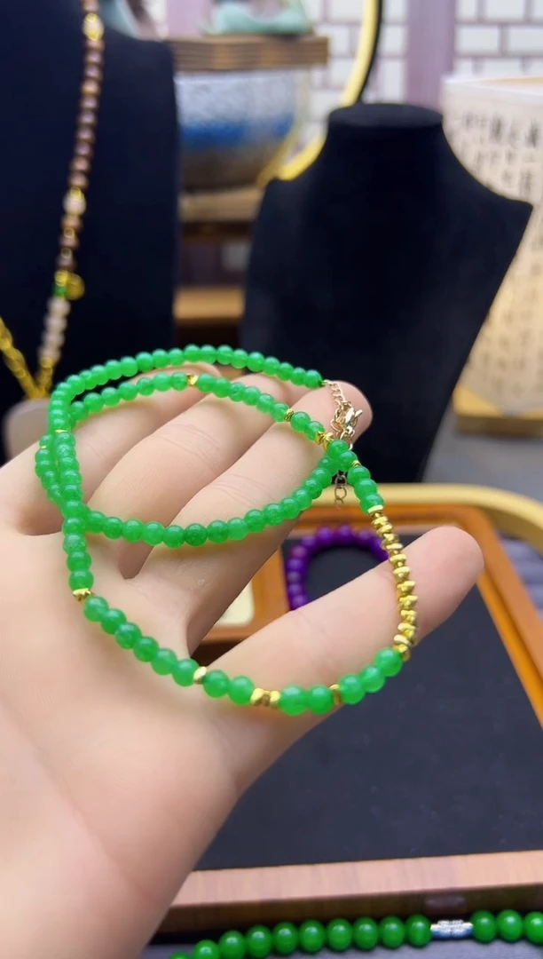 【闪购商品】翡翠手链14K金镶嵌X114