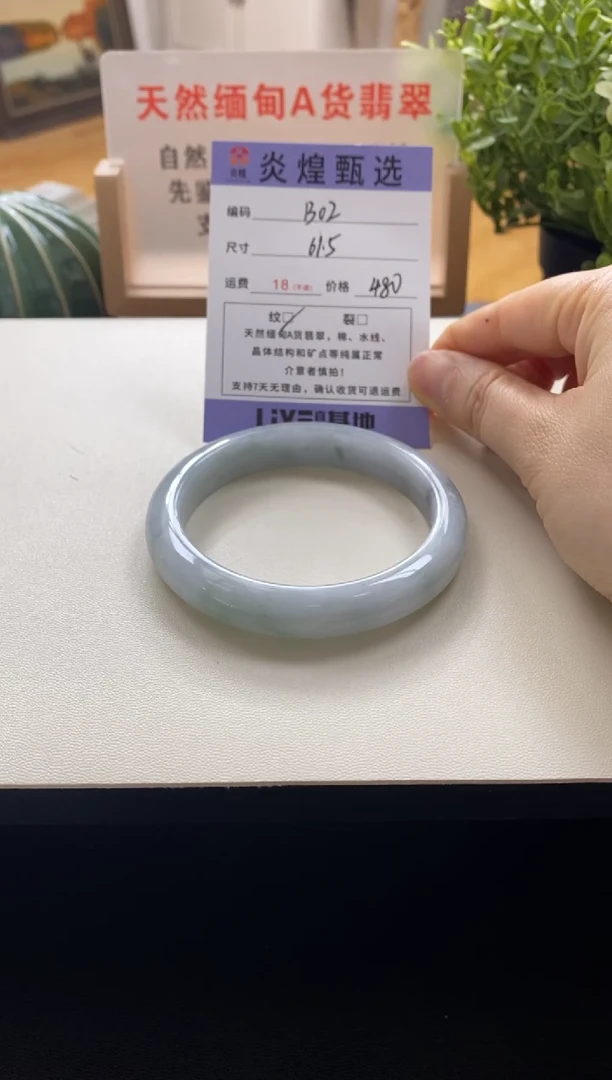 未镶嵌手镯翡翠圈口55编码b02