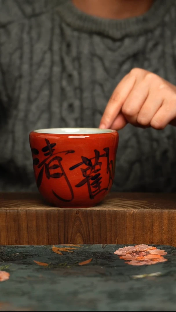杯釉下彩手工手绘同款陶器