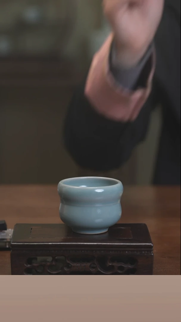 【闪购商品】清凉寺原产地仿古釉手工汝瓷葫芦杯