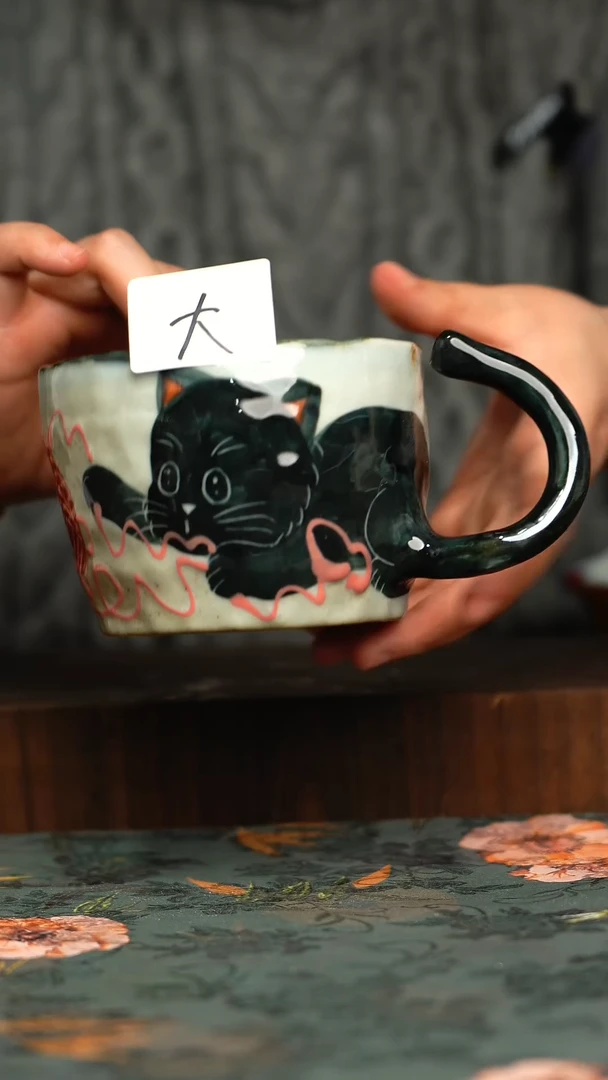 杯釉下彩手工手绘同款陶器