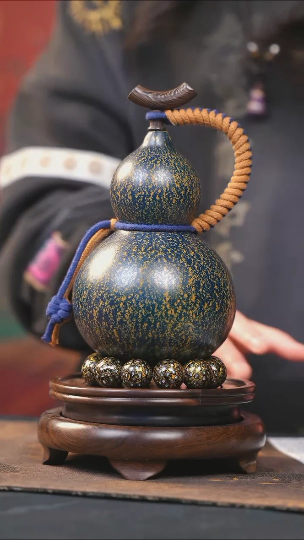 【闪购商品】YP130大漆酒葫芦不包手串及旋转底座