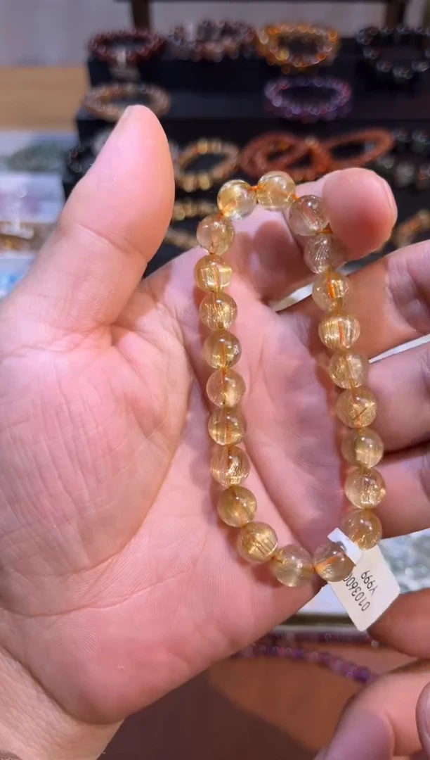 未镶嵌手串水晶派***了SJ-1008金发晶