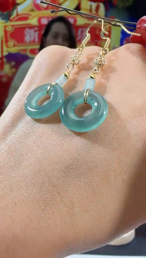 【闪购商品】翡翠耳饰合金甜甜圈耳饰多样性发一