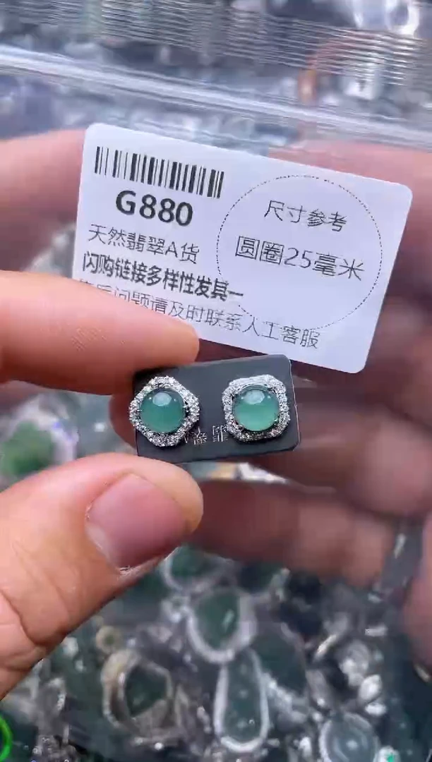 【闪购商品】翡翠颈饰未镶嵌G880耳钉