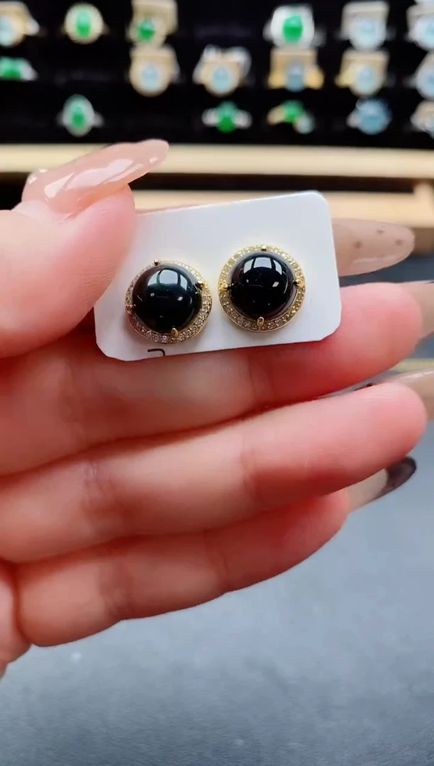 银S925镶嵌戒指翡翠1