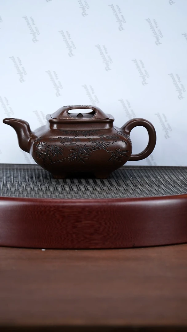 茶壶紫砂74WSY牛盖传炉 革紫泥400cc