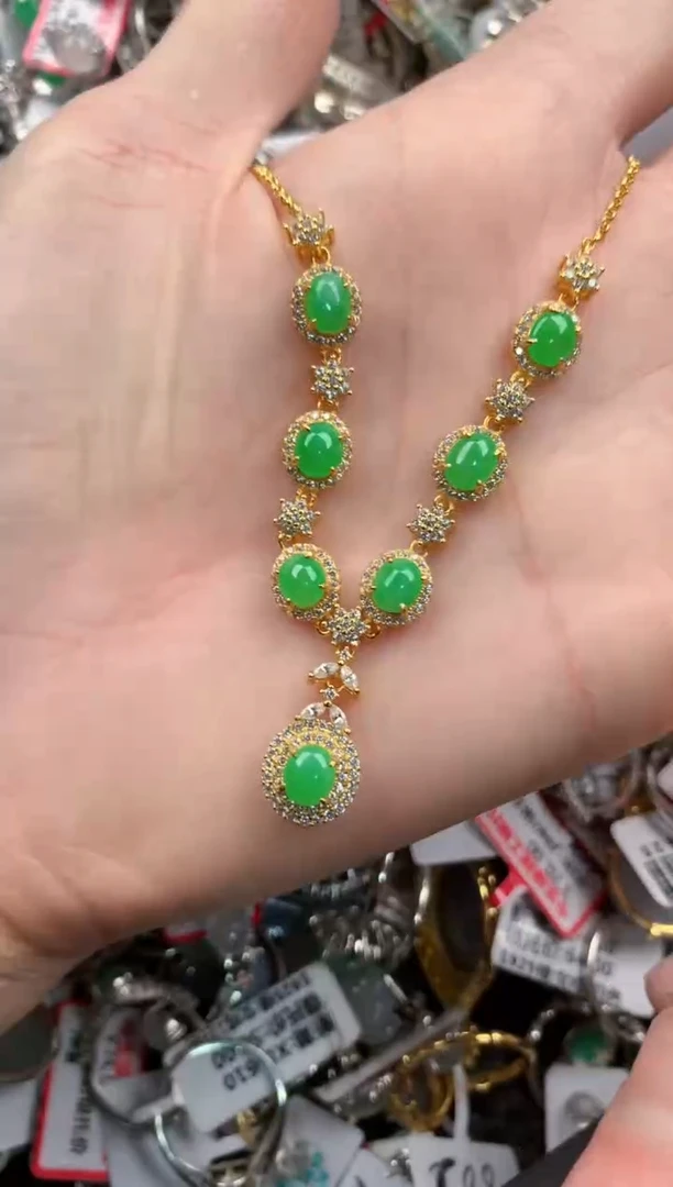 银S925镶嵌戒指翡翠777   9