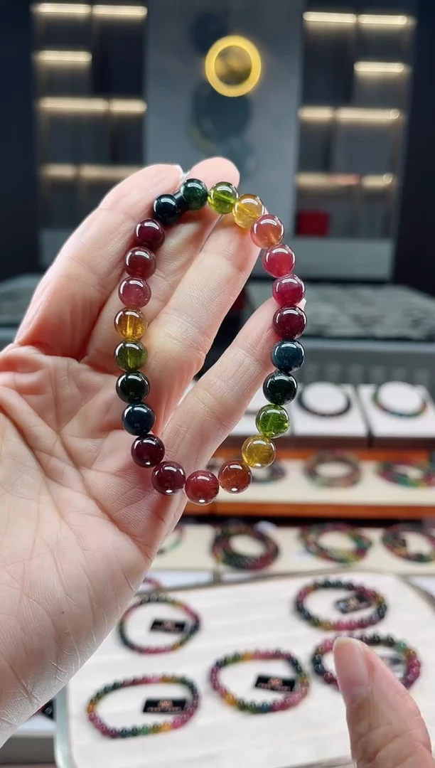 未镶嵌老矿碧玺单圈手串8mm+碧玺（多样性发一条）Q