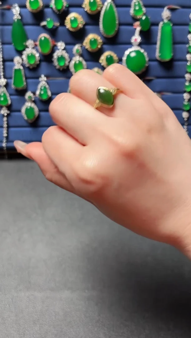 银S925镶嵌和田玉珠宝半成品49