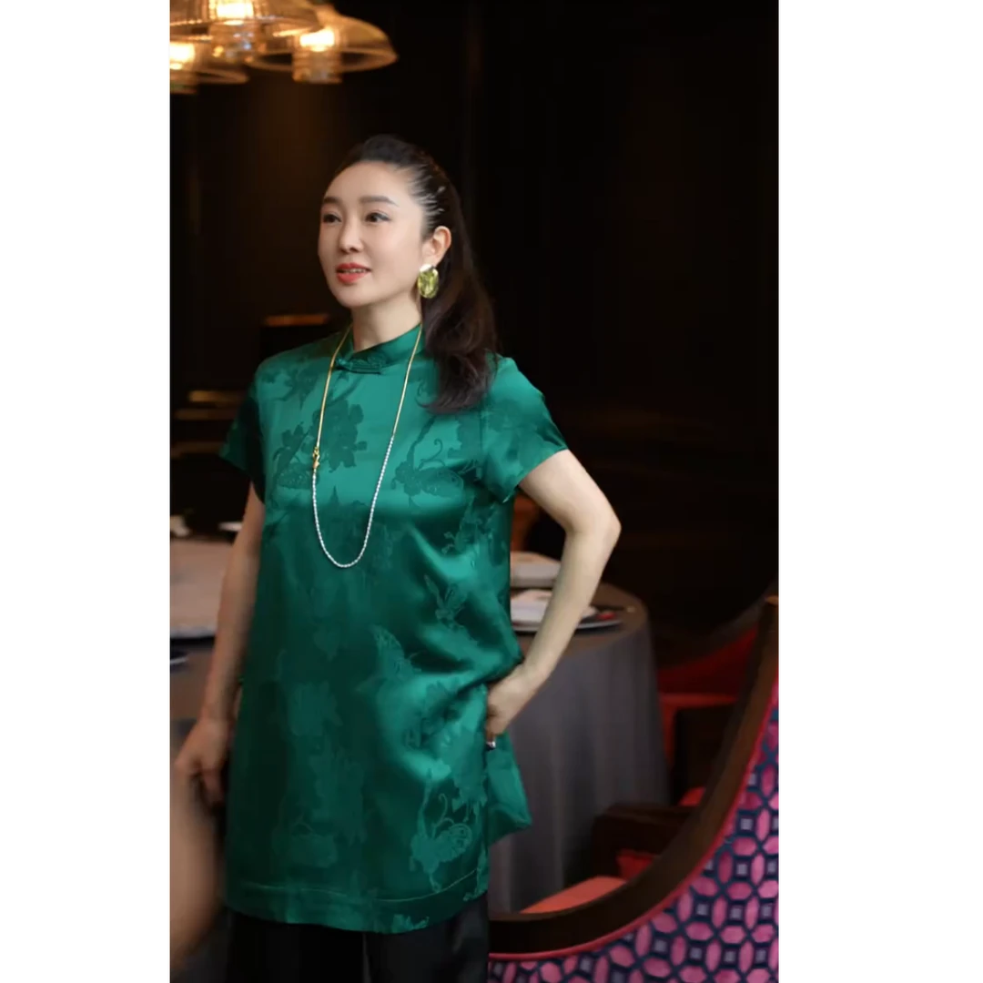 T姐精选原创新中式设计师时尚连衣裙修身中国风立领小旗袍TB56016