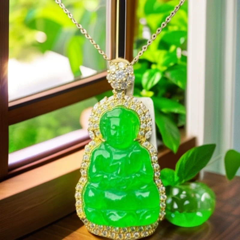 LX32绿色小观音吊坠