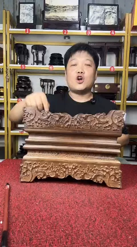 木鸡翅木长方底座50*25*10CM//对