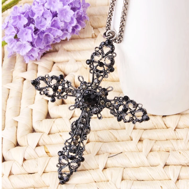 莫欣欣&复古满钻十字架腰链