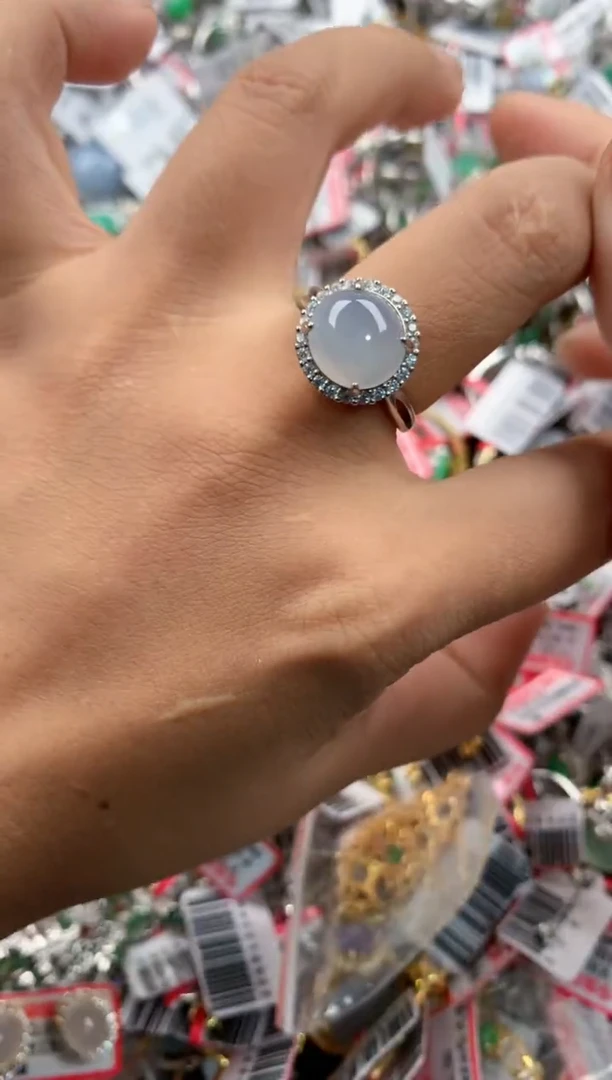 银S925镶嵌戒指翡翠111                8