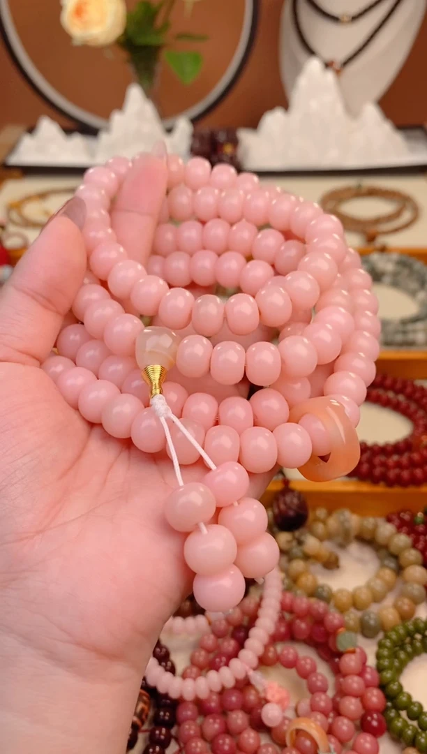 【闪购商品】菩提根/象牙果手串春日樱花108颗（三通跑环颜色多样性