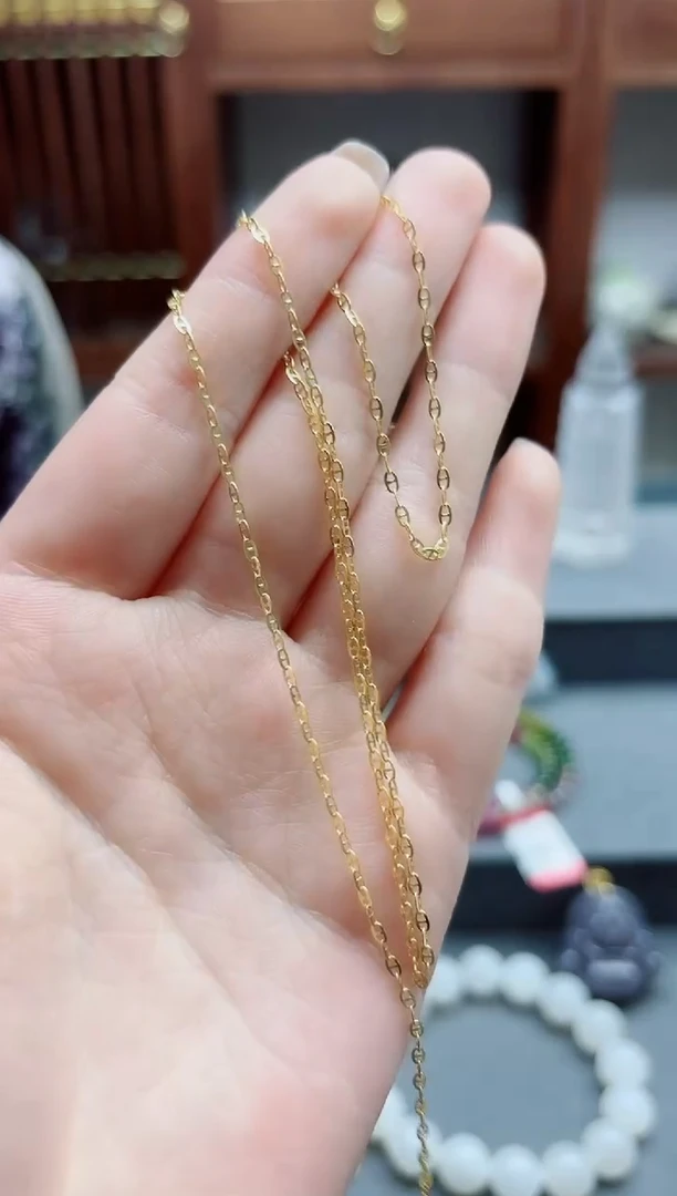 18K金颈饰18K金猪鼻子链ZX