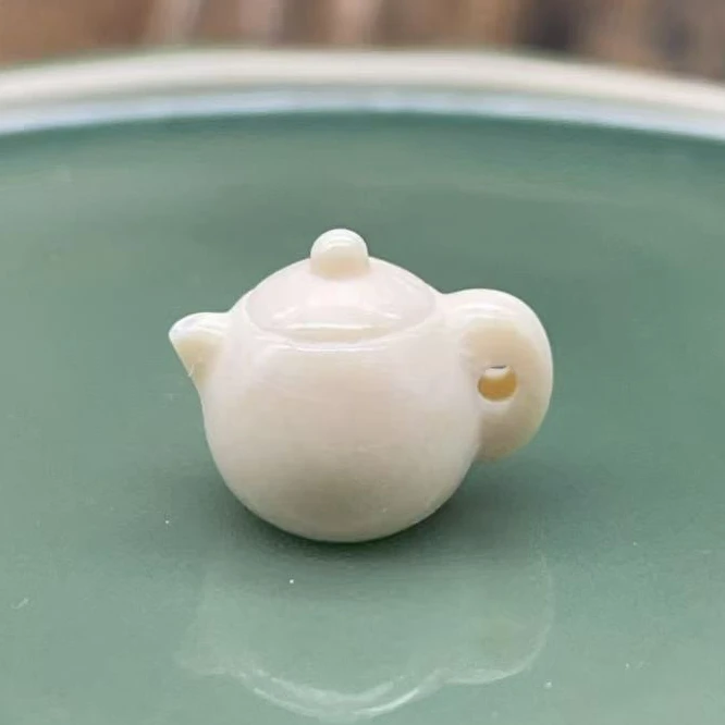 80855精品猛犸象牙12*9.3左右文玩手串把把壶侧挂背云配饰